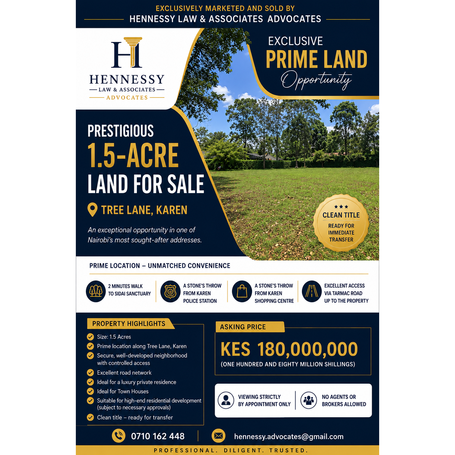 Prime 1.5 Acre Property in Tree Lane, Karen